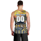 Personalised NAIDOC Week 2025 Cowboys Rugby Men Tank Top Aboriginal Dot Painting