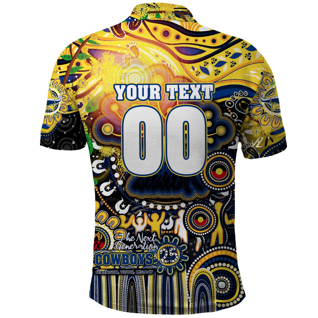 Personalised NAIDOC Week 2025 Cowboys Rugby Polo Shirt Aboriginal Dot Painting
