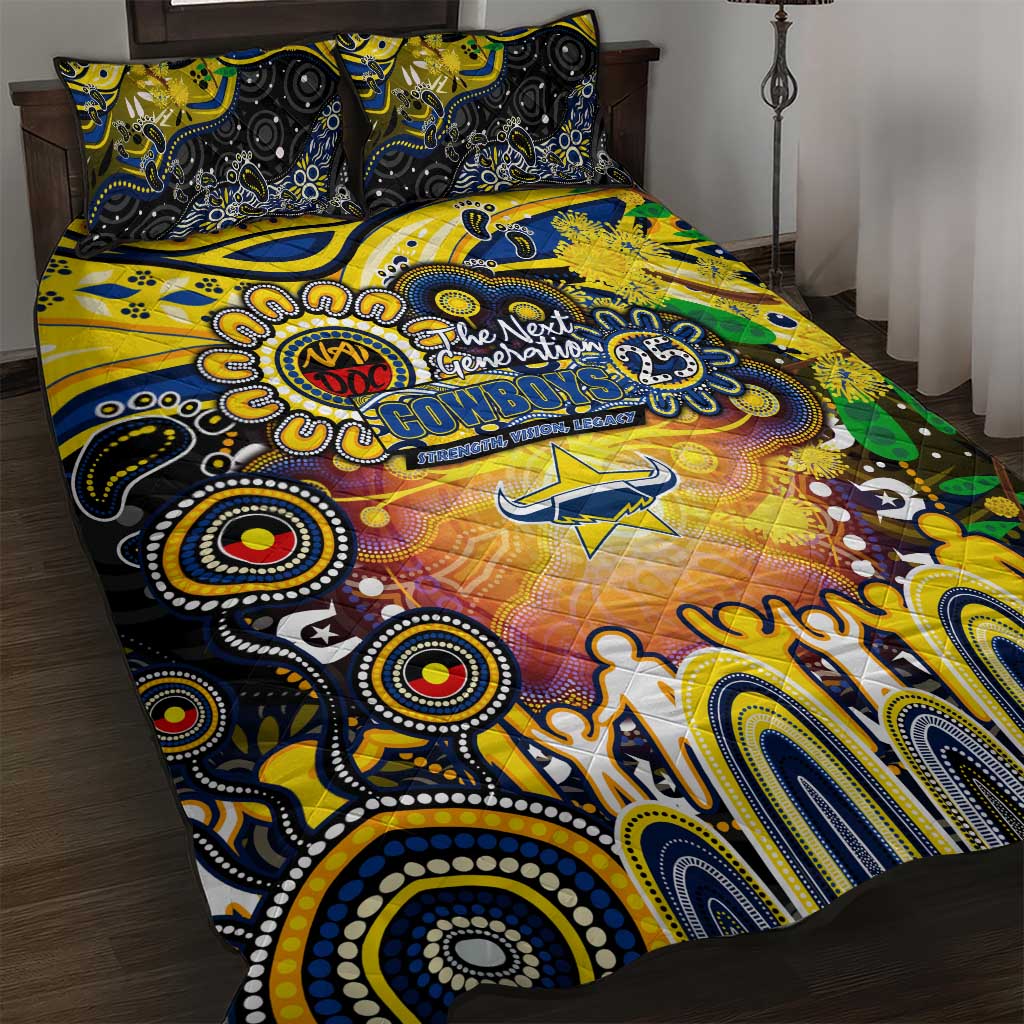 NAIDOC Week 2025 Cowboys Rugby Quilt Bed Set Aboriginal Dot Painting
