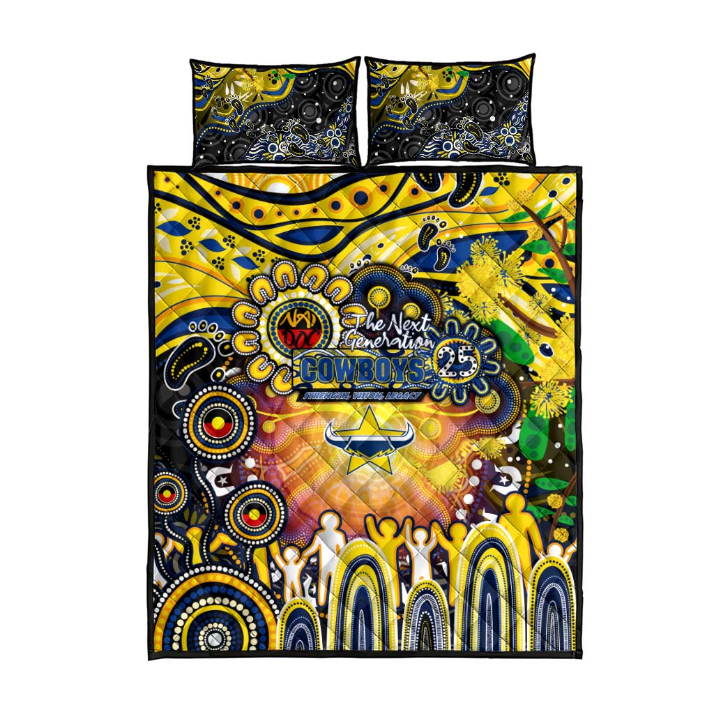 NAIDOC Week 2025 Cowboys Rugby Quilt Bed Set Aboriginal Dot Painting