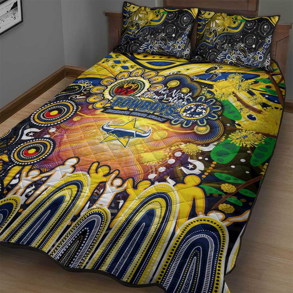 NAIDOC Week 2025 Cowboys Rugby Quilt Bed Set Aboriginal Dot Painting