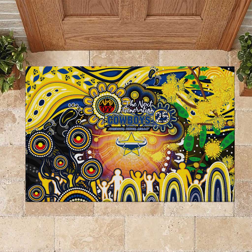 NAIDOC Week 2025 Cowboys Rugby Rubber Doormat Aboriginal Dot Painting