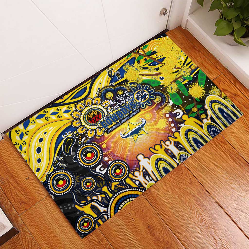 NAIDOC Week 2025 Cowboys Rugby Rubber Doormat Aboriginal Dot Painting