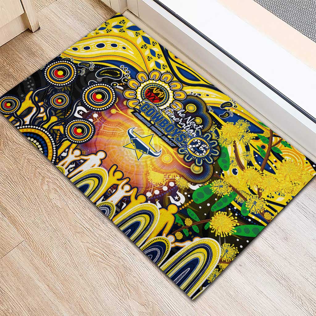 NAIDOC Week 2025 Cowboys Rugby Rubber Doormat Aboriginal Dot Painting
