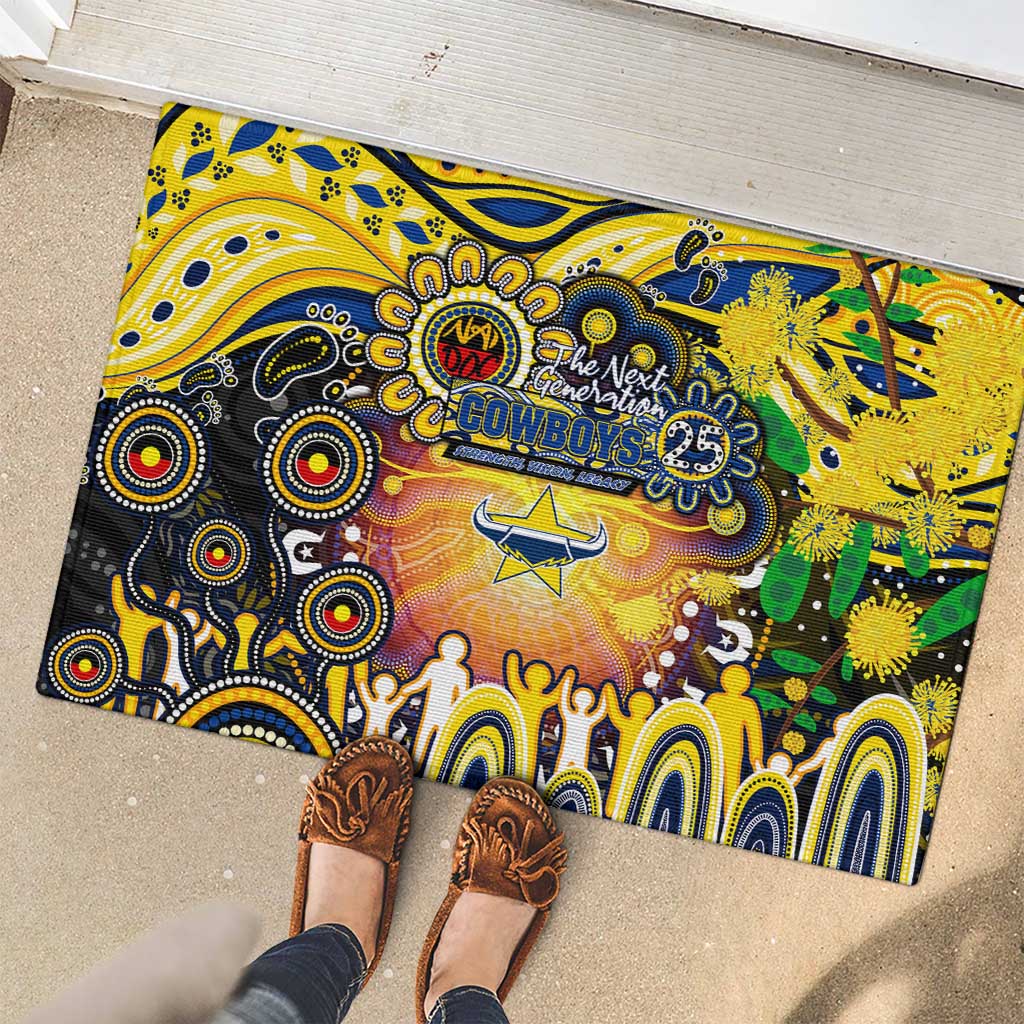 NAIDOC Week 2025 Cowboys Rugby Rubber Doormat Aboriginal Dot Painting