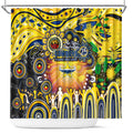 NAIDOC Week 2025 Cowboys Rugby Shower Curtain Aboriginal Dot Painting