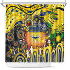 NAIDOC Week 2025 Cowboys Rugby Shower Curtain Aboriginal Dot Painting