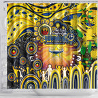 NAIDOC Week 2025 Cowboys Rugby Shower Curtain Aboriginal Dot Painting