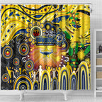 NAIDOC Week 2025 Cowboys Rugby Shower Curtain Aboriginal Dot Painting