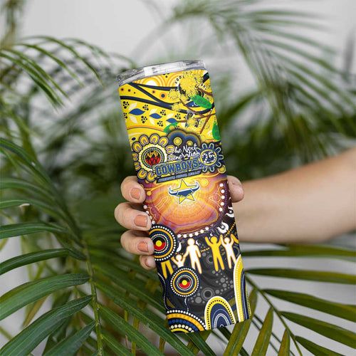 NAIDOC Week 2025 Cowboys Rugby Skinny Tumbler Aboriginal Dot Painting