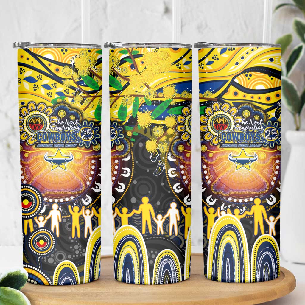 NAIDOC Week 2025 Cowboys Rugby Skinny Tumbler Aboriginal Dot Painting