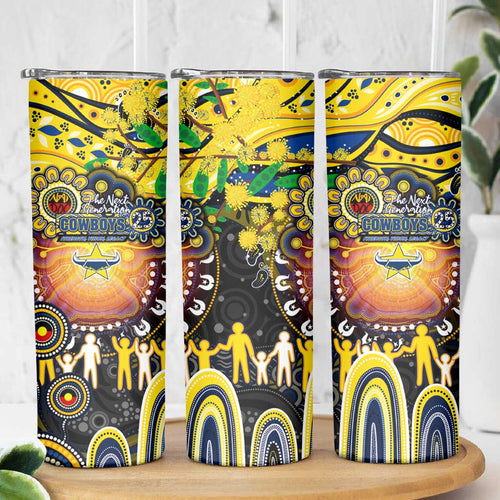 NAIDOC Week 2025 Cowboys Rugby Skinny Tumbler Aboriginal Dot Painting