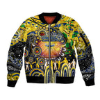 Personalised NAIDOC Week 2025 Cowboys Rugby Sleeve Zip Bomber Jacket Aboriginal Dot Painting