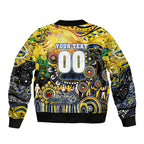 Personalised NAIDOC Week 2025 Cowboys Rugby Sleeve Zip Bomber Jacket Aboriginal Dot Painting