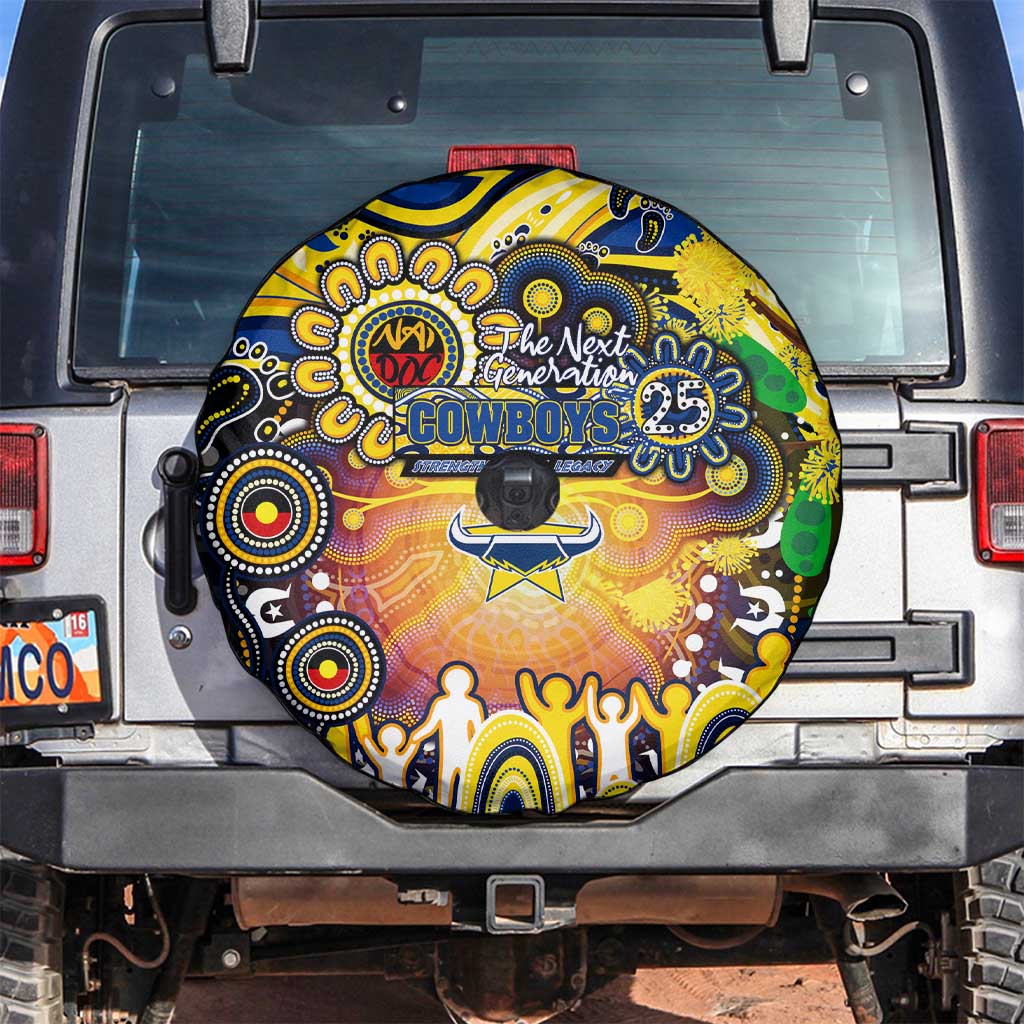 NAIDOC Week 2025 Cowboys Rugby Spare Tire Cover Aboriginal Dot Painting