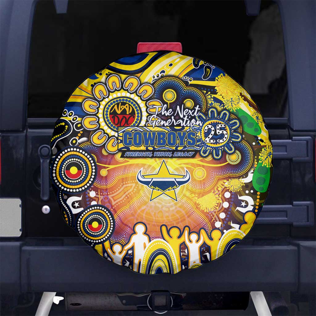 NAIDOC Week 2025 Cowboys Rugby Spare Tire Cover Aboriginal Dot Painting