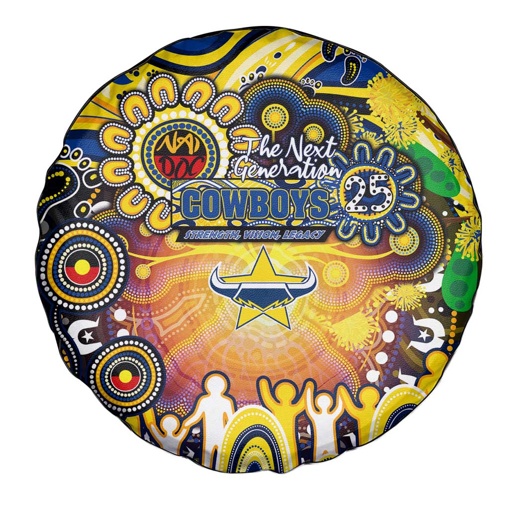 NAIDOC Week 2025 Cowboys Rugby Spare Tire Cover Aboriginal Dot Painting