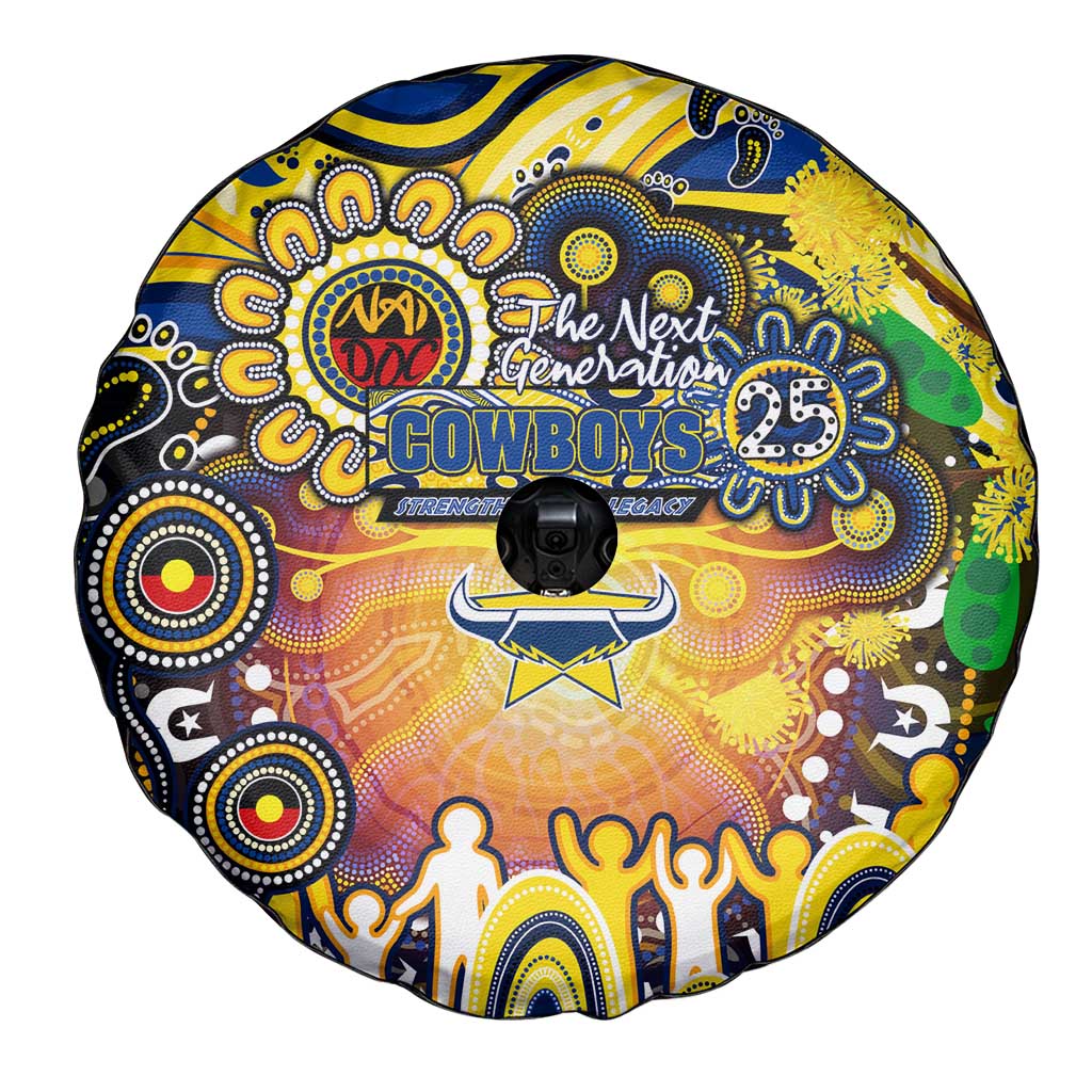 NAIDOC Week 2025 Cowboys Rugby Spare Tire Cover Aboriginal Dot Painting