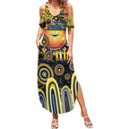 Personalised NAIDOC Week 2025 Cowboys Rugby Summer Maxi Dress Aboriginal Dot Painting