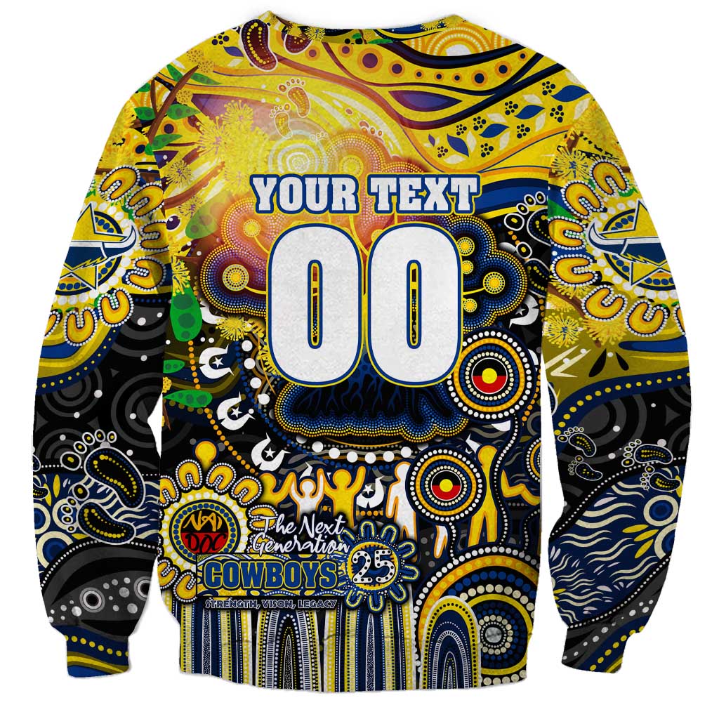 Personalised NAIDOC Week 2025 Cowboys Rugby Sweatshirt Aboriginal Dot Painting