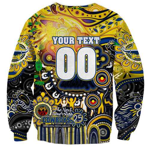 Personalised NAIDOC Week 2025 Cowboys Rugby Sweatshirt Aboriginal Dot Painting