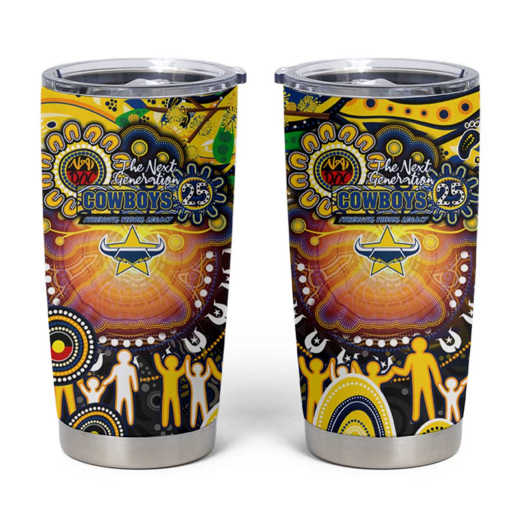 NAIDOC Week 2025 Cowboys Rugby Tumbler Cup Aboriginal Dot Painting