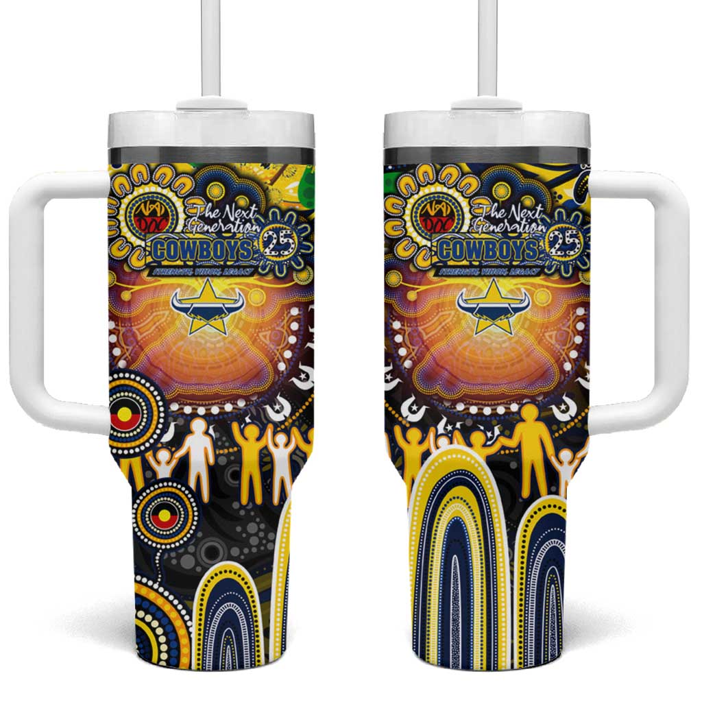 NAIDOC Week 2025 Cowboys Rugby Tumbler With Handle Aboriginal Dot Painting