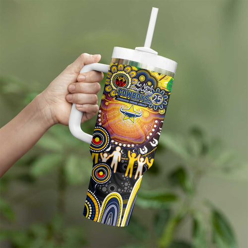 NAIDOC Week 2025 Cowboys Rugby Tumbler With Handle Aboriginal Dot Painting