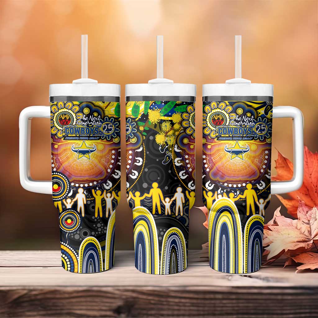NAIDOC Week 2025 Cowboys Rugby Tumbler With Handle Aboriginal Dot Painting