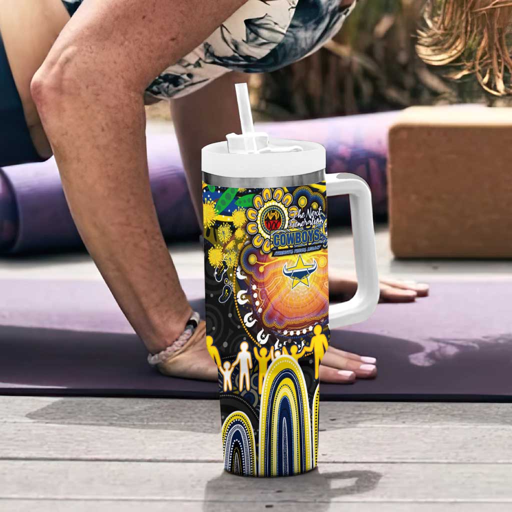 NAIDOC Week 2025 Cowboys Rugby Tumbler With Handle Aboriginal Dot Painting