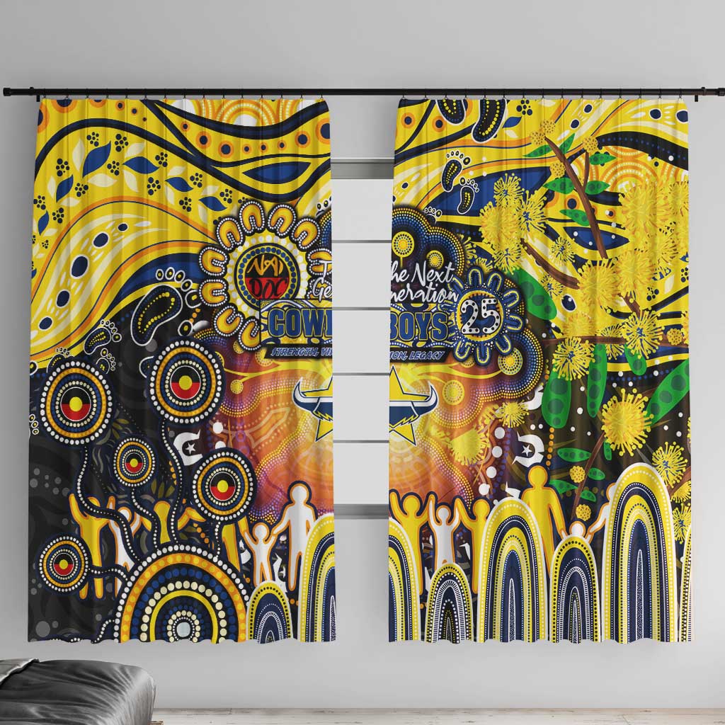 NAIDOC Week 2025 Cowboys Rugby Window Curtain Aboriginal Dot Painting