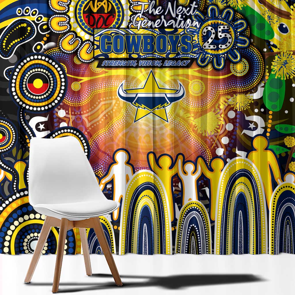 NAIDOC Week 2025 Cowboys Rugby Window Curtain Aboriginal Dot Painting