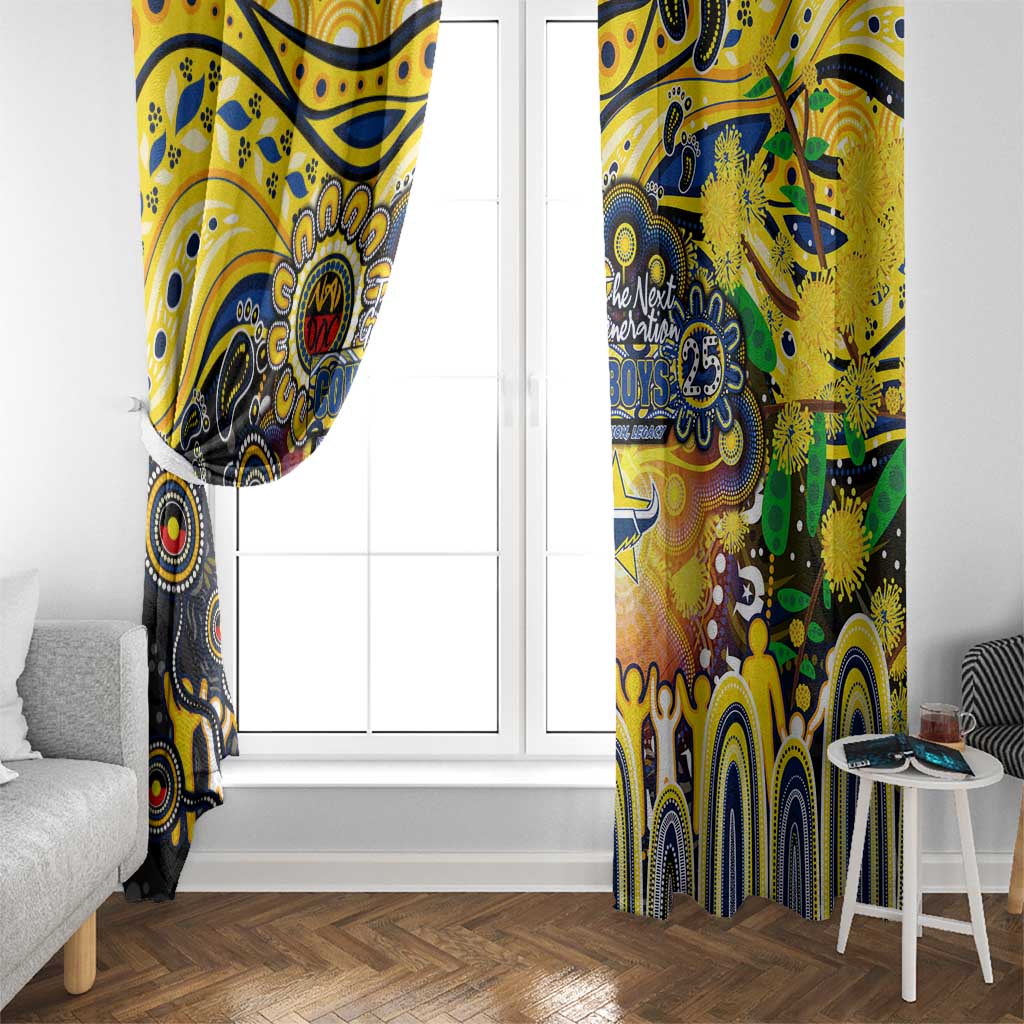NAIDOC Week 2025 Cowboys Rugby Window Curtain Aboriginal Dot Painting