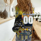 Personalised NAIDOC Week 2025 Cowboys Rugby Women Casual Shirt Aboriginal Dot Painting