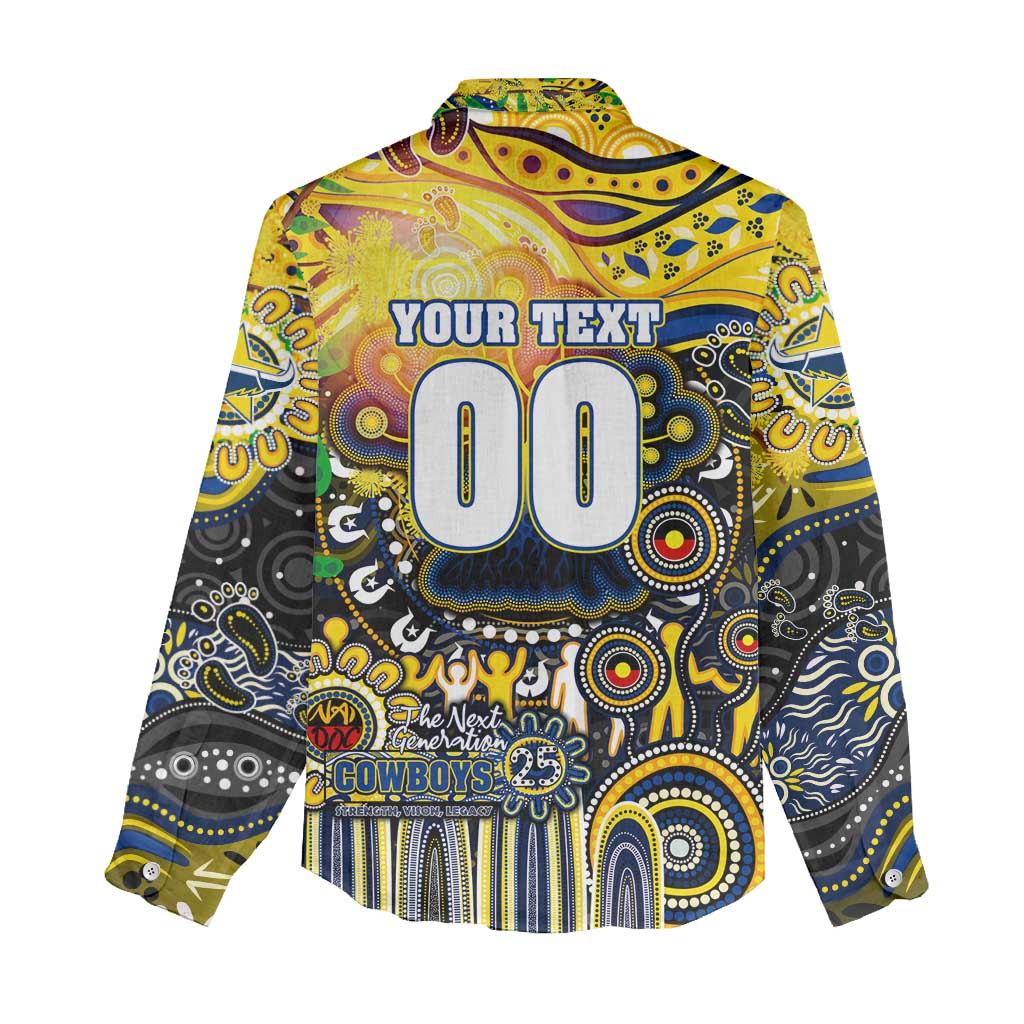Personalised NAIDOC Week 2025 Cowboys Rugby Women Casual Shirt Aboriginal Dot Painting