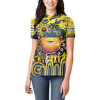Personalised NAIDOC Week 2025 Cowboys Rugby Women Polo Shirt Aboriginal Dot Painting