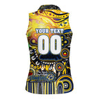 Personalised NAIDOC Week 2025 Cowboys Rugby Women Sleeveless Polo Shirt Aboriginal Dot Painting