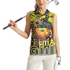 Personalised NAIDOC Week 2025 Cowboys Rugby Women Sleeveless Polo Shirt Aboriginal Dot Painting