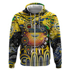 Personalised NAIDOC Week 2025 Cowboys Rugby Zip Hoodie Aboriginal Dot Painting