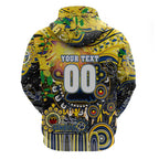Personalised NAIDOC Week 2025 Cowboys Rugby Zip Hoodie Aboriginal Dot Painting