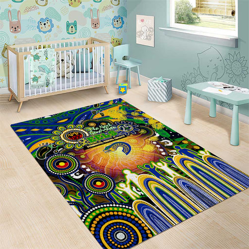 NAIDOC Week 2025 Eels Rugby Area Rug Aboriginal Dot Painting