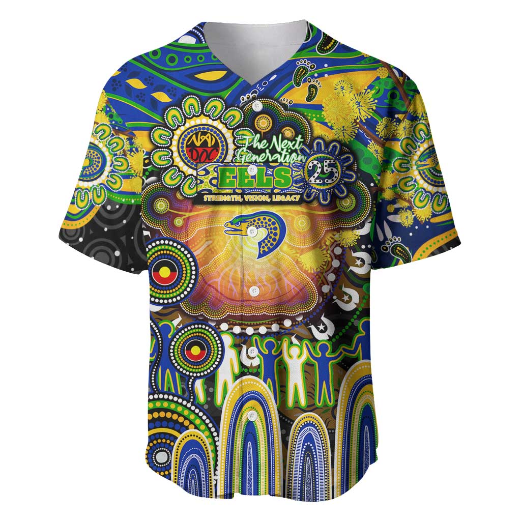 Personalised NAIDOC Week 2025 Eels Rugby Baseball Jersey Aboriginal Dot Painting