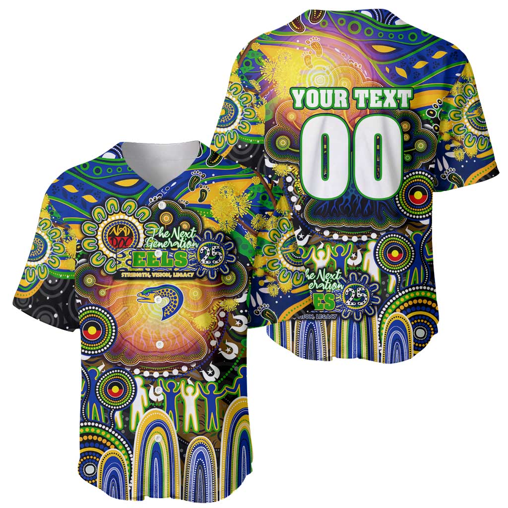 Personalised NAIDOC Week 2025 Eels Rugby Baseball Jersey Aboriginal Dot Painting
