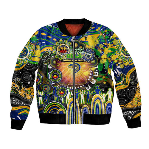 Personalised NAIDOC Week 2025 Eels Rugby Bomber Jacket Aboriginal Dot Painting