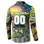 Personalised NAIDOC Week 2025 Eels Rugby Button Sweatshirt Aboriginal Dot Painting