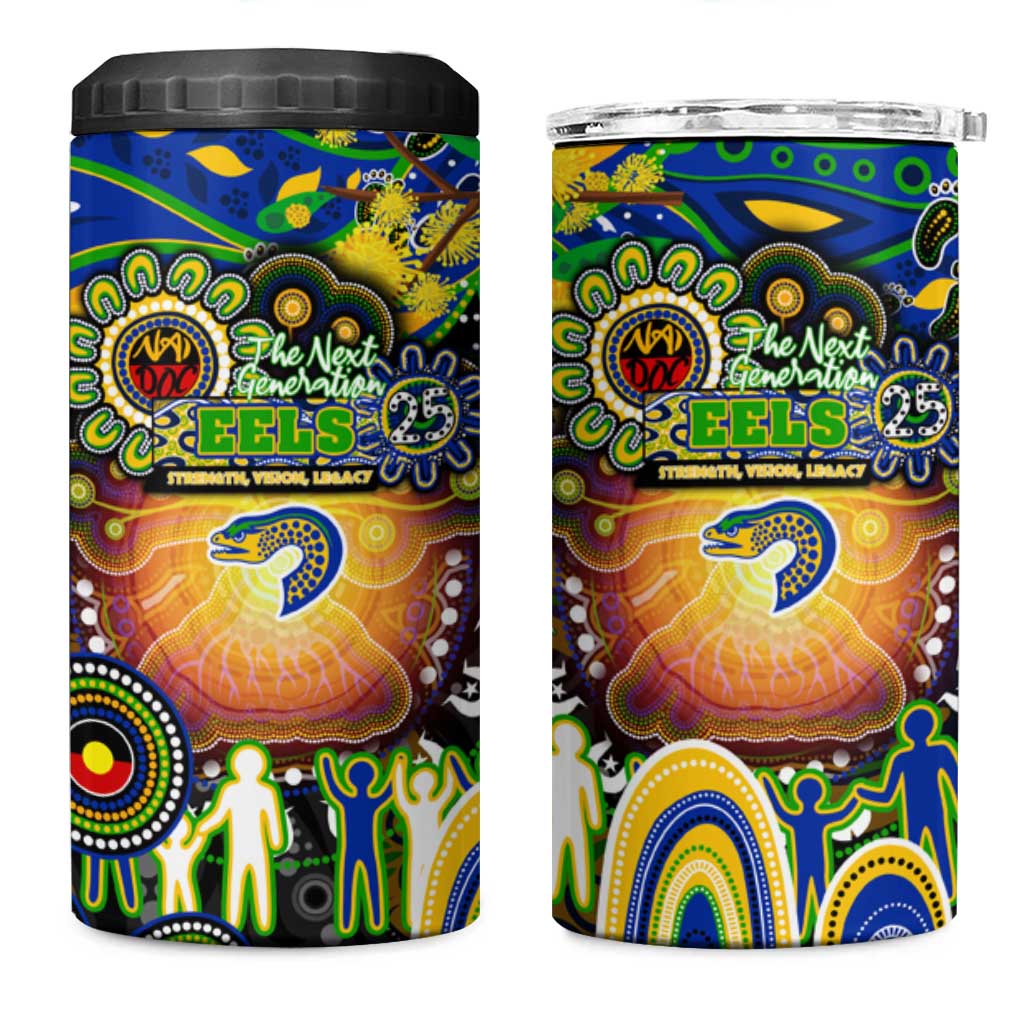 NAIDOC Week 2025 Eels Rugby 4 in 1 Can Cooler Tumbler Aboriginal Dot Painting