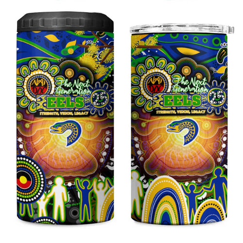 NAIDOC Week 2025 Eels Rugby 4 in 1 Can Cooler Tumbler Aboriginal Dot Painting