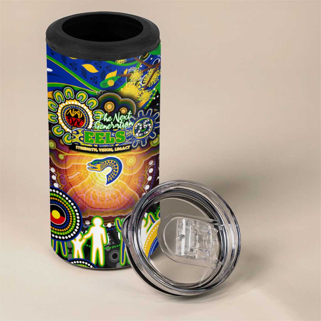 NAIDOC Week 2025 Eels Rugby 4 in 1 Can Cooler Tumbler Aboriginal Dot Painting