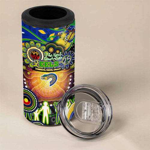 NAIDOC Week 2025 Eels Rugby 4 in 1 Can Cooler Tumbler Aboriginal Dot Painting
