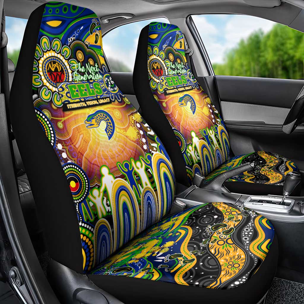 NAIDOC Week 2025 Eels Rugby Car Seat Cover Aboriginal Dot Painting